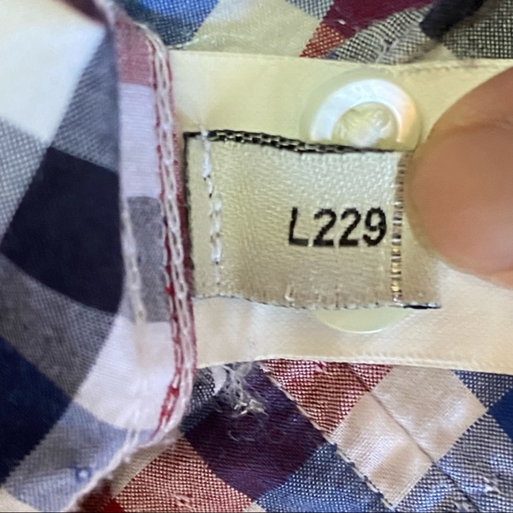 Jack Spade Men’s Plaid Long Sleeve Button Down Shirt Red Blue Size Large - Picture 9 of 9